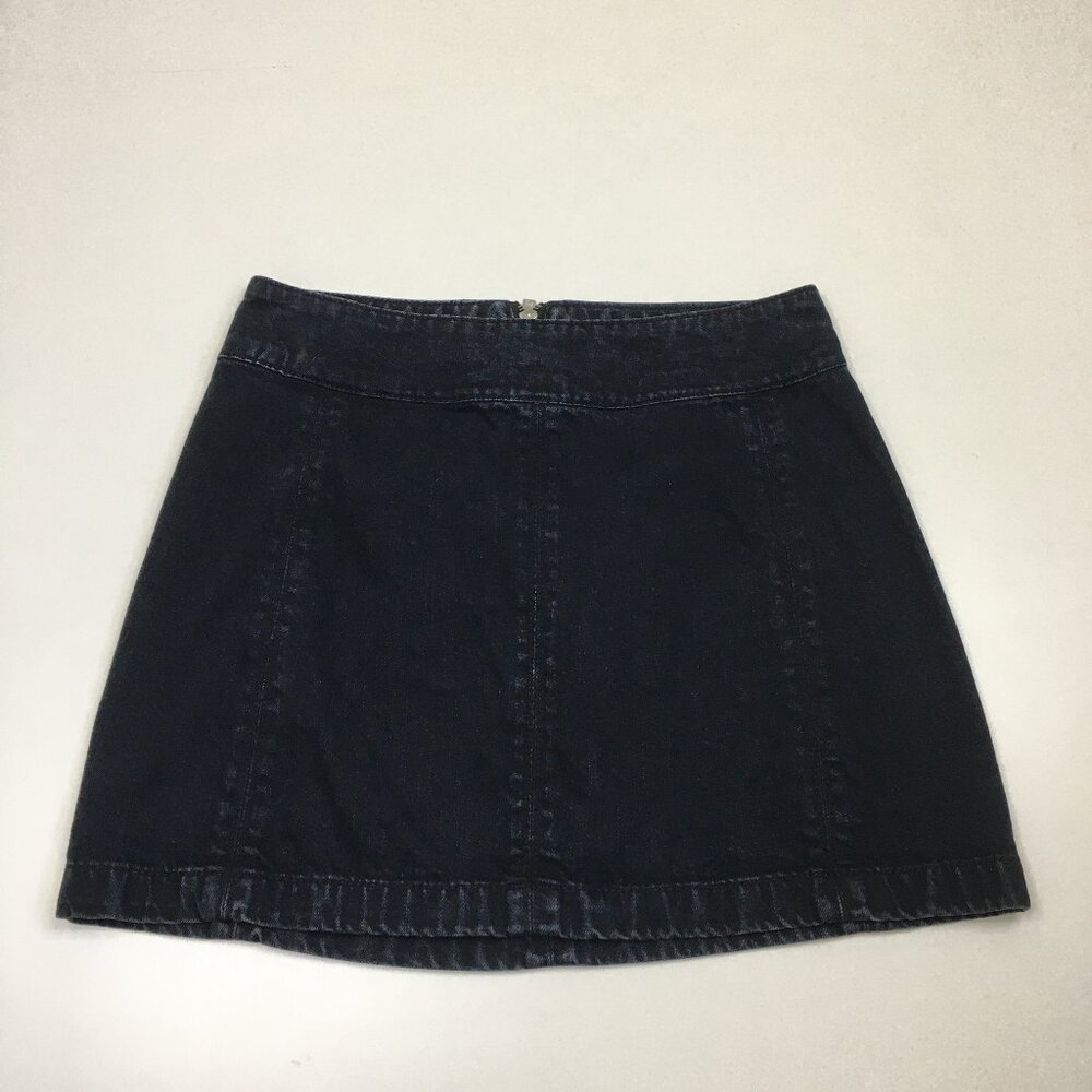 FREE PEOPLE Womens sz 4 Dark Wash/Black Denim Skirt